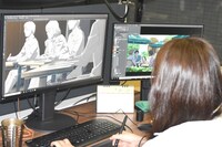 スタジオ内の作業風景。