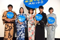 「未来のミライ」初日舞台挨拶の様子。