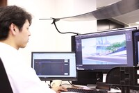 スタジオ内の作業風景。