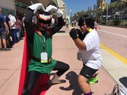 コミコン2018に参加した「ドラゴンボール」のコスプレイヤー。