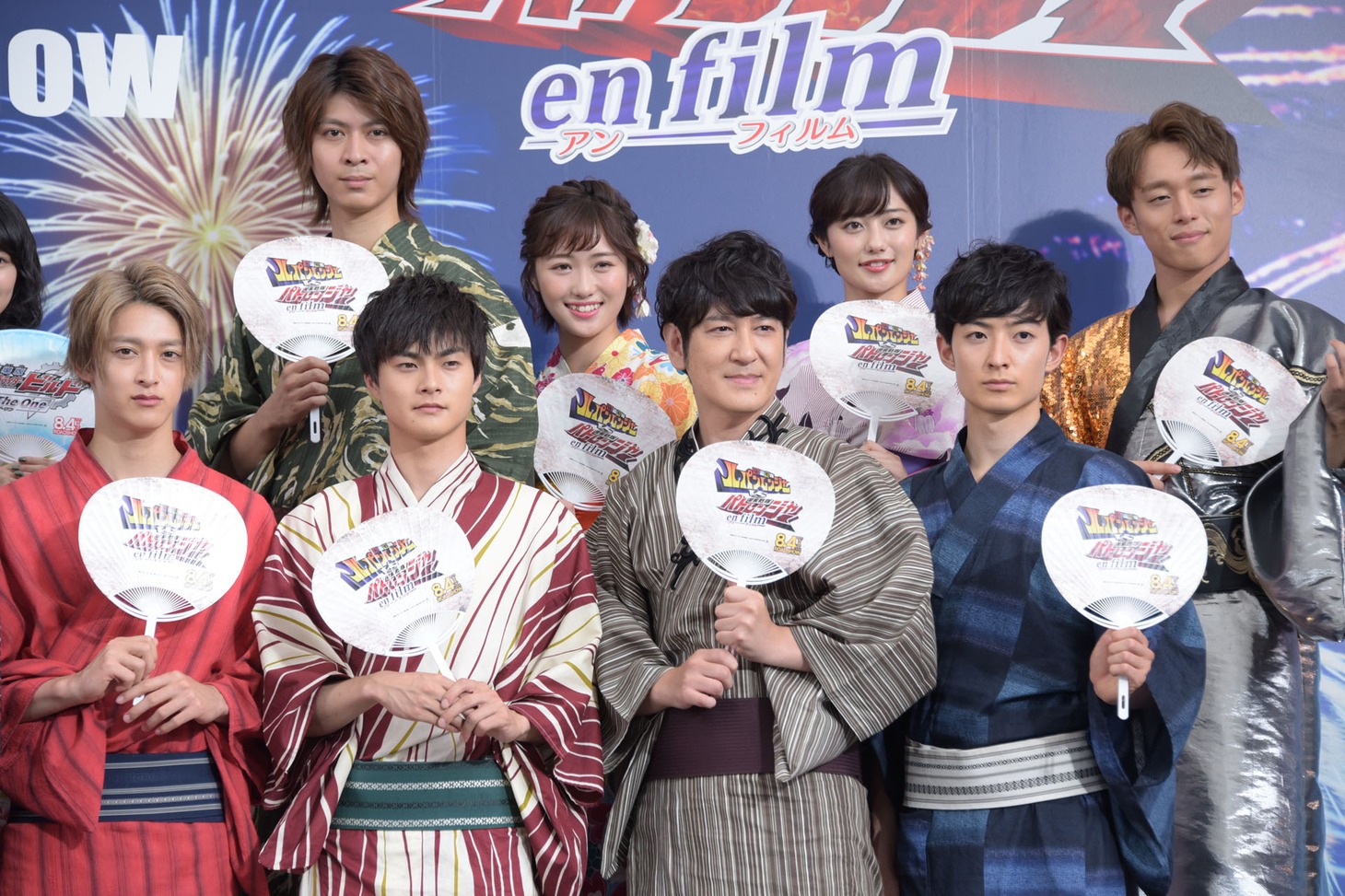 「劇場版 仮面ライダービルド Be The One」「快盗戦隊ルパンレンジャーVS警察戦隊パトレンジャー en film」完成披露イベントの様子。
