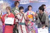 藤井隆に無茶ぶりされて客席の子供たちに絡むも、微妙なリアクションで応えられた結木滉星（前列中央）。