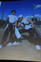 スクリーンに映し出されたメイキングカット。