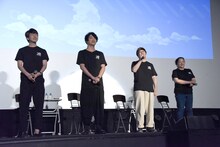 左から花江夏樹、細谷佳正、渡辺けんじ、関弘美。