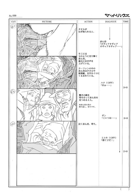「今敏 絵コンテ集 東京ゴッドファーザーズ」中面