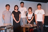 「音楽」キックオフイベントにて、左から青木純、久野遥子、岩井澤健治、姫乃たま、大橋裕之。