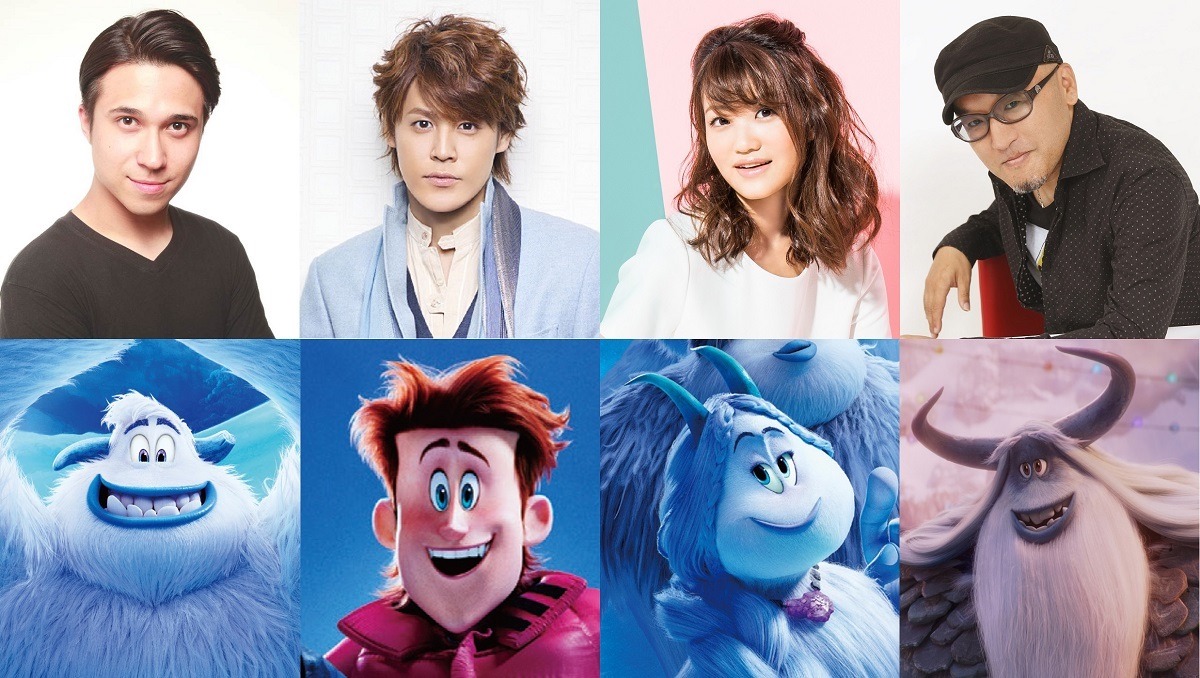 上段左から木村昴、宮野真守、早見沙織、立木文彦。下段左からミーゴ、パーシー、ミーチー、ストーンキーパー。