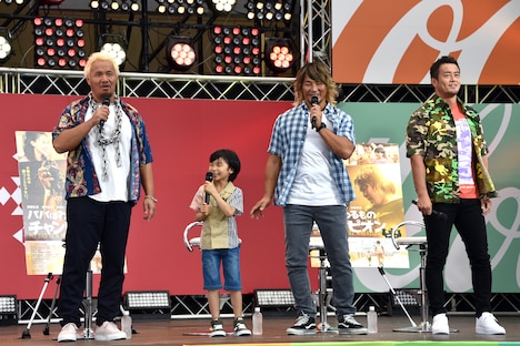 左から真壁刀義、寺田心、棚橋弘至、田口隆祐。