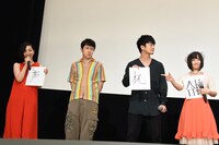 左から坂本真綾、杉田智和、福山潤、悠木碧。