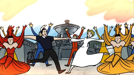 山田遼志による「巴里のアメリカ人」。