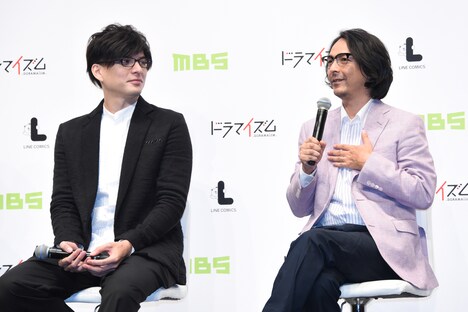 左から城田優、河原雅彦。