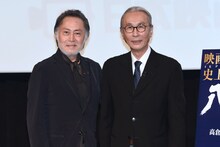 「八甲田山」特別上映会の様子。左から北大路欣也、木村大作。