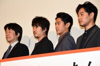 「泣き虫しょったんの奇跡」の舞台挨拶の様子。