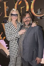 「ルイスと不思議の時計」」LAプレミアにて、左からケイト・ブランシェット、ジャック・ブラック。