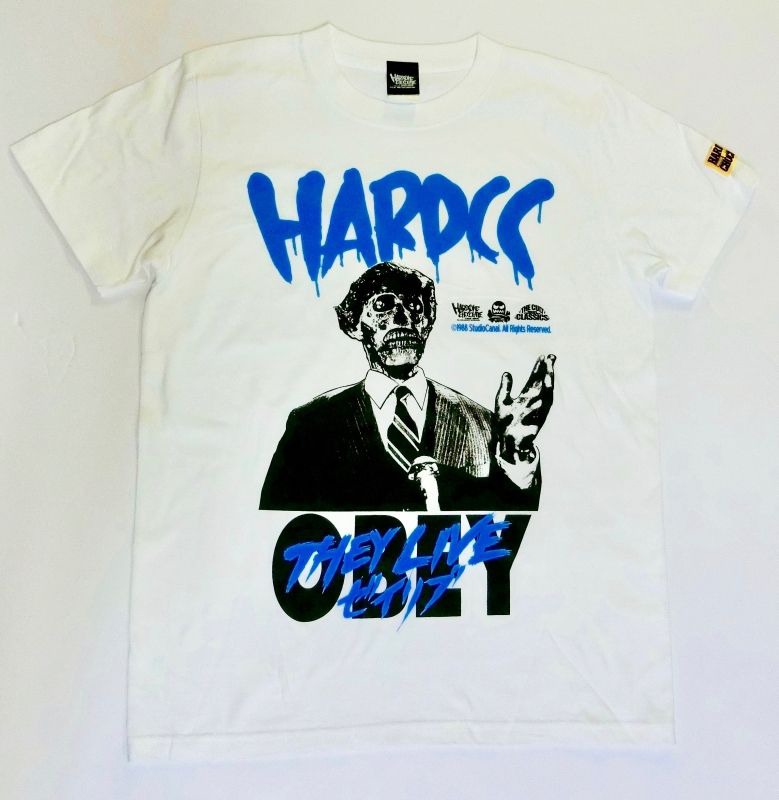 「ゼイリブ（THEY LIVE）OBEYホワイト Tシャツ」（表面）