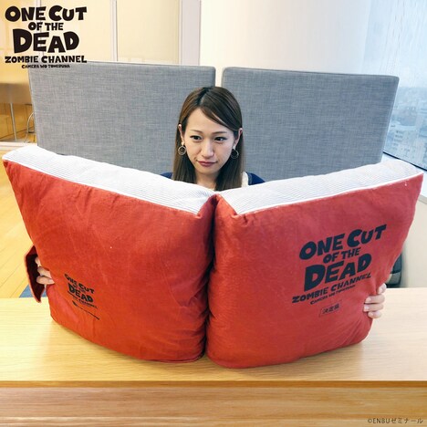 カメラを止めるな！ブックッションの使用イメージ。