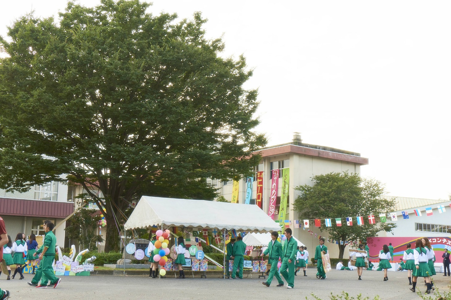 旧足利西高校での撮影風景。