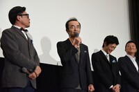 「教誨師」初日舞台挨拶の様子。