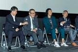 第23回釜山国際映画祭の様子。左から吉田康弘、國村隼、青木崇高、阿部秀司。