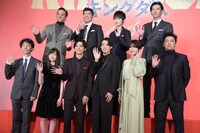 「キングダム」製作報告会見の様子。