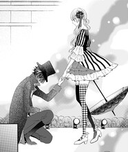 原作マンガ「あのコの、トリコ。」より、ファッションイベントで雫（右）にサプライズを仕掛ける頼（左）。(c)白石ユキ／小学館