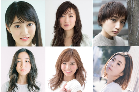 上段左から時計回りに古賀哉子、松本まりか、萩原みのり、永井ちひろ、ほのか、加藤才紀子。