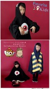 「目玉のおやじプリントBIGパーカー kids var.」「鬼太郎のちゃんちゃんこ付きアンサンブルパーカー kids ver.」着用イメージ
