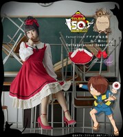 「ねこ娘のリボンヘアアクセ付きドッキングワンピース」着用イメージ