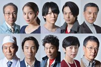 ドラマスペシャル「東野圭吾 手紙」キャスト。上段左から小日向文世、広瀬アリス、亀梨和也、中村倫也、榎木孝明。下段左から渡辺いっけい、眞島秀和、高橋努、西田尚美、田中哲司。