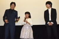 「ごっこ」初日舞台挨拶の様子。