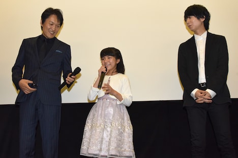 「ごっこ」初日舞台挨拶の様子。