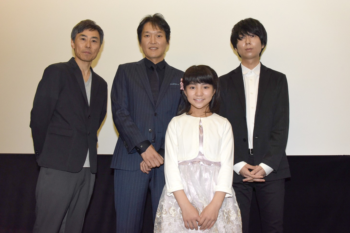 「ごっこ」初日舞台挨拶の様子。
