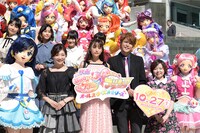「映画HUGっと！プリキュア▽ふたりはプリキュア オールスターズメモリーズ」完成披露イベントの様子。