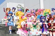 「映画HUGっと！プリキュア▽ふたりはプリキュア オールスターズメモリーズ」完成披露イベントの様子。