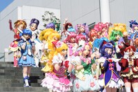 「映画HUGっと！プリキュア▽ふたりはプリキュア オールスターズメモリーズ」完成披露イベントの様子。