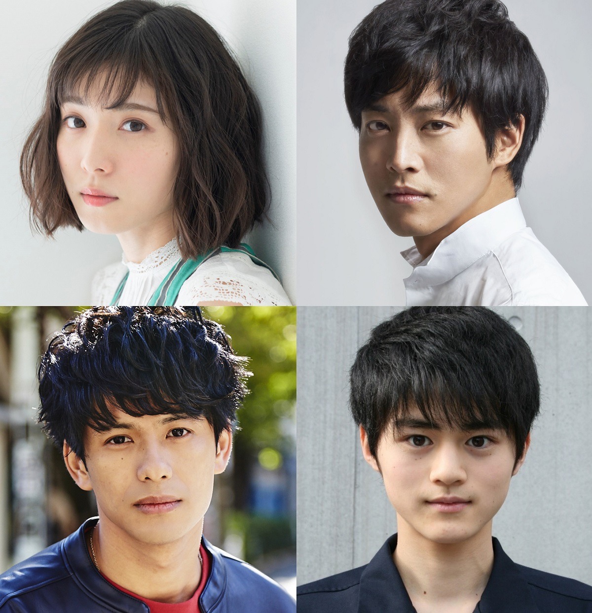 「蜜蜂と遠雷」キャスト。左上から時計回りに松岡茉優、松坂桃李、鈴鹿央士、森崎ウィン（PrizmaX）。