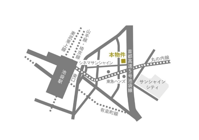 キュープラザ池袋のマップ。