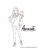 コラボフード特典「アネモネ＆ガリバーの描きおろし線画ステッカー」