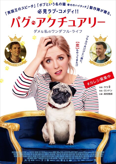 「パグ・アクチュアリー ダメな私のワンダフル・ライフ」ポスタービジュアル (c)2018PugnaciousFilmsLTD