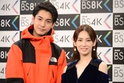 「いよいよスタート！BS4K BS8K 開局スペシャル」取材会にて、左から大野拓朗、北川景子。