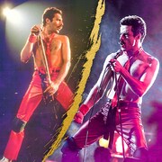 左からフレディ・マーキュリー本人、ラミ・マレック演じるフレディ・マーキュリー。
