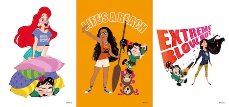 「シュガー・ラッシュ：オンライン」よりディズニープリンセスたちの私服ビジュアル。