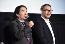 左からきたろう、菊地健雄。