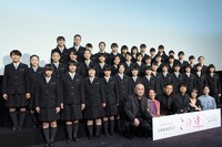 「この道」完成披露舞台挨拶の様子。