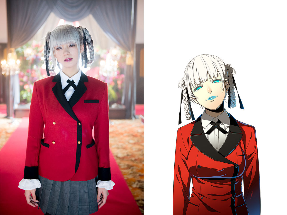 左から池田エライザ演じる桃喰綺羅莉、桃喰綺羅莉の原作イラスト。