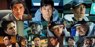 「空母いぶき」キャスト一覧。上段左から佐藤浩市、西島秀俊、佐々木蔵之介。中断左から市原隼人、高嶋政宏、玉木宏、藤竜也。下段左から益岡徹、和田正人、戸次重幸、吉田栄作、平埜生成、山内圭哉。