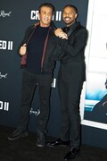 「クリード 炎の宿敵」ワールドプレミアにて、左からシルヴェスター・スタローン、マイケル・B・ジョーダン。