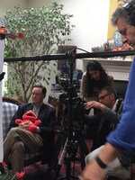 「いろとりどりの親子」メイキング写真。