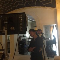 「いろとりどりの親子」メイキング写真。