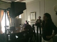 「いろとりどりの親子」メイキング写真。